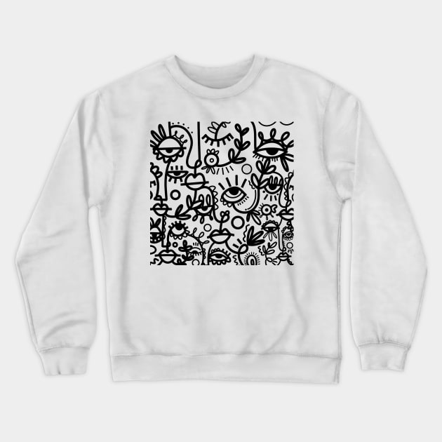 face lineart Crewneck Sweatshirt by AS.PAINTINGS